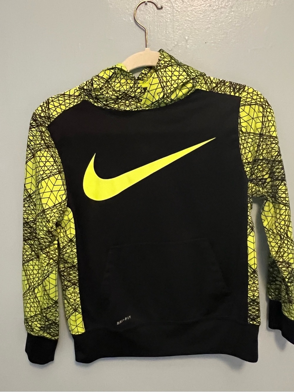 Nike Boy’s Black & Volt Dri-FIT Hoodie Sweater